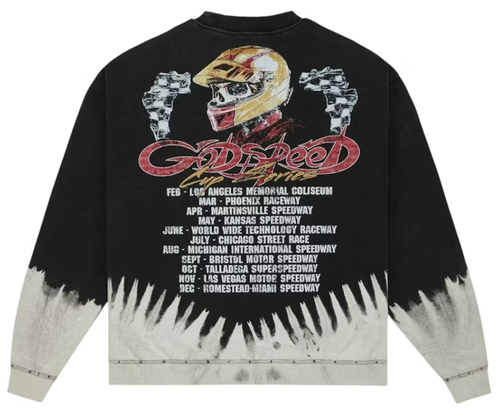 GODSPEED BLACK WASHED F.T.W CREWNECK