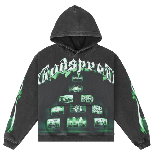 GODSPEED BLACK WASH OVERSTIMULATION HOODIE