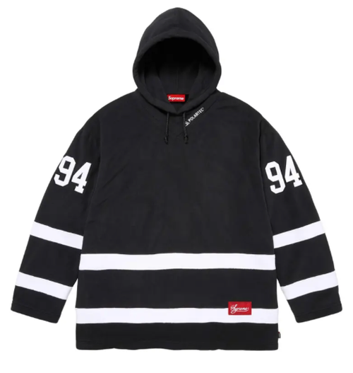 SUPREME x POLARTEC® BLACK HOCKEY JERSEY HOODIE