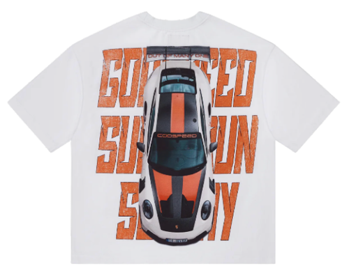 GODSPEED WHITE TRACK MODE MIAMI SUPER RUN TEE
