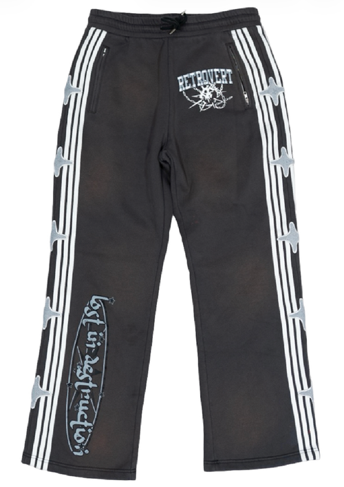 RETROVERT GREY STUDDED DESTRUCTION PANTS
