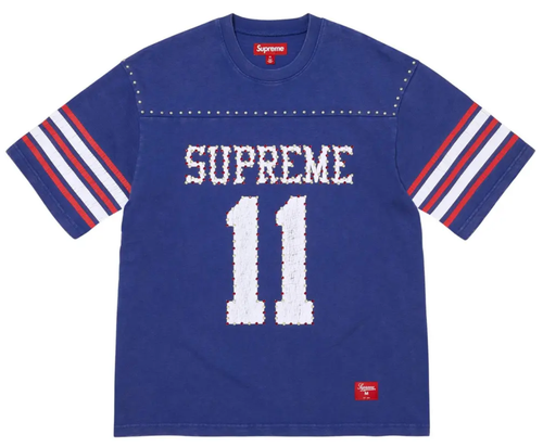 SUPREME BLUE STUDDED JERSEY TEE
