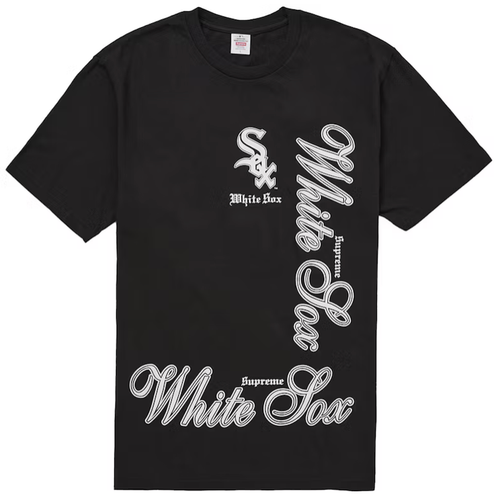 SUPREME BLACK MLB TEAM SOX TEE