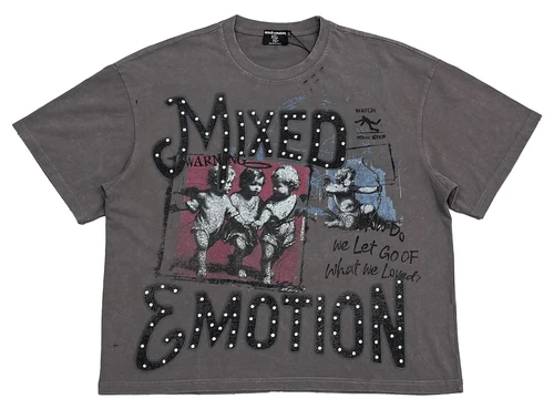MIXED EMOTION GREY "FRIENDS" TEE