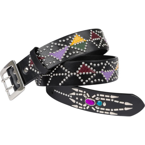 GARMENTS DISTRICT SPIDER WEB STUDDED BELT