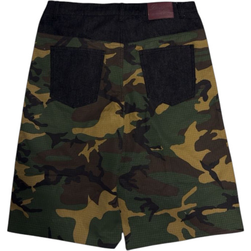 BOREDOM KILLS DOUBLE WAISTED CAMO SHORTS