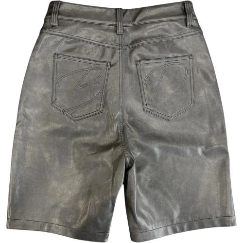 BOTTEGA DESIRES GREY LEATHER SHORTS