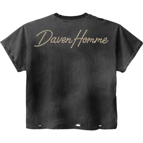 DAVEN HOMME BLACK DVH STUDDED TEE