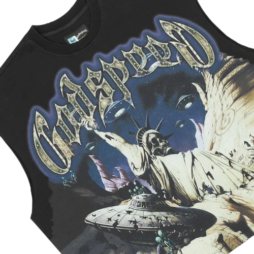 GODSPEED BLACK THE LANDING SLEEVELESS TEE