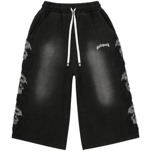 GODSPEED BLACK NIOR STUDDED 3QTR SHORTS