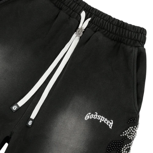 GODSPEED BLACK NIOR STUDDED 3QTR SHORTS