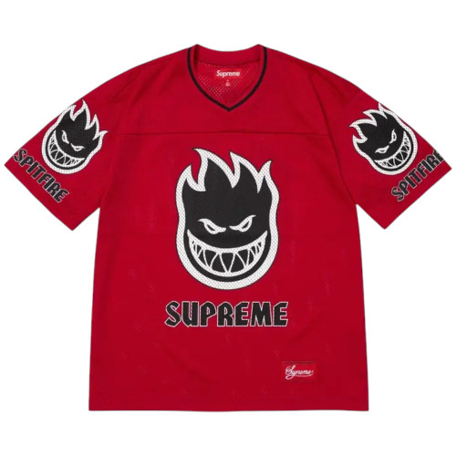 SUPREME RED SPITFIRE FOOTBALL JERSEY