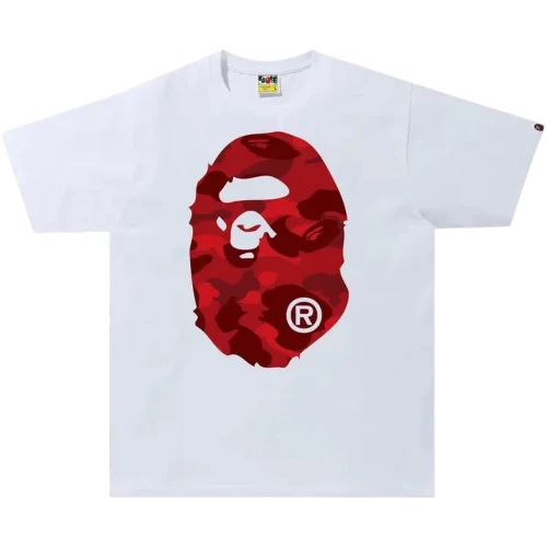 BAPE WHITE/RED CAMO BIG APE HEAD TEE