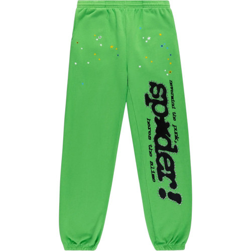 SP5DER P*NK V2 BRIGHT GREEN SWEATPANTS