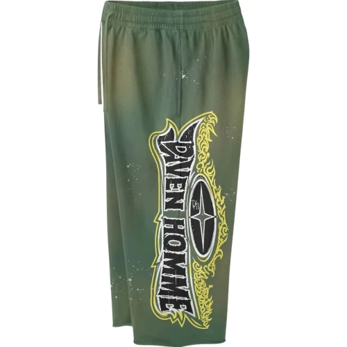 DAVEN HOMME GREEN WASHED 3/4 BUGGER SWEAT SHORTS
