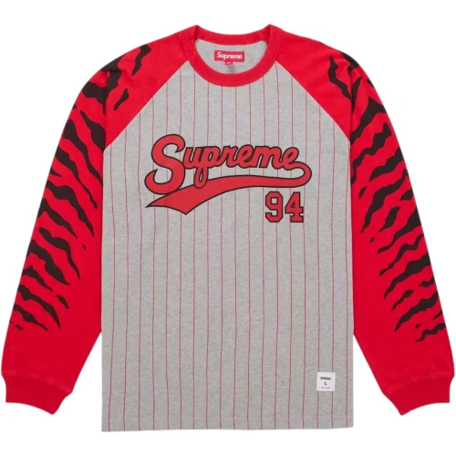 SUPREME GREY TIGER RAGLAN L/S