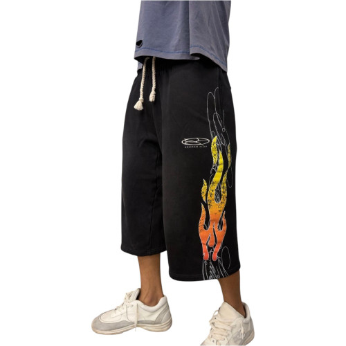 BOREDOM KILLS UP IN FLAMES 3/4 SHORTS