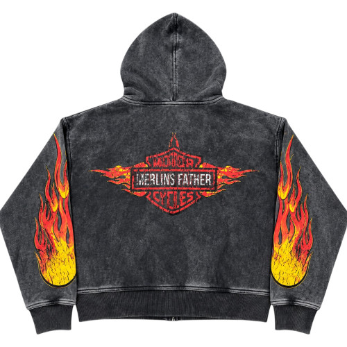 MERLINS FATHER BLACK MOTO ZIP