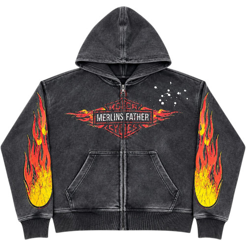 MERLINS FATHER BLACK MOTO ZIP