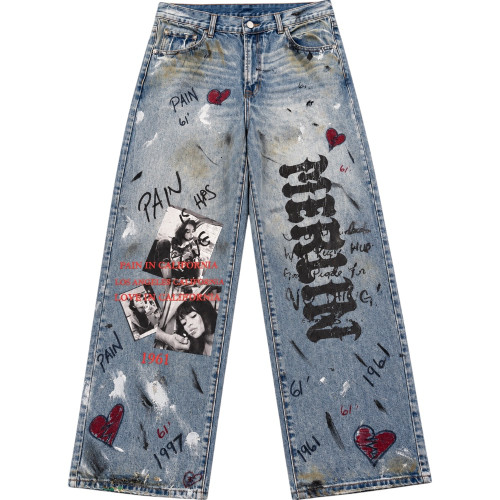 MERLINS FATHER PAINTED IN PAIN JEANS