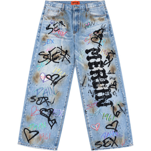 MERLINS FATHER PAINTED IN PAIN MULTI-COLOR JEANS