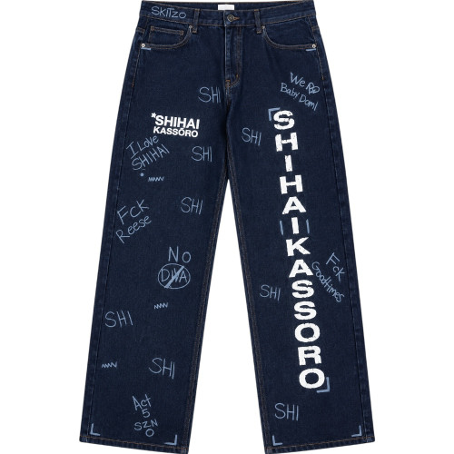SHIHAI KASSORO DARK INDIGO SKITZO DENIM JEANS