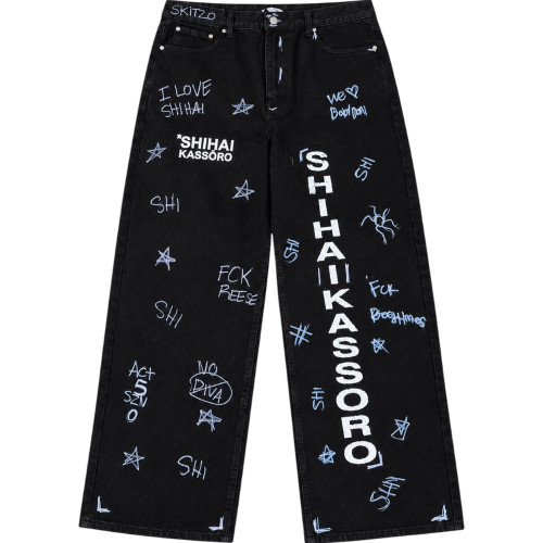 SHIHAI KASSORO SKITZO SCRIBBLE V1 DENIM JEANS