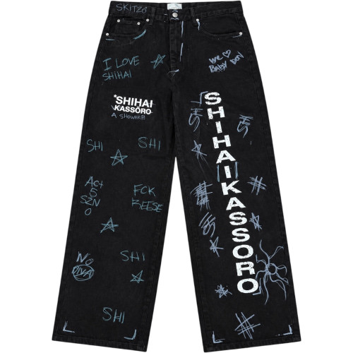 SHIHAI KASSORO SKITZO SCRIBBLE V2 DENIM JEANS
