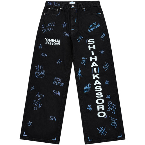SHIHAI KASSORO SKITZO SCRIBBLE V4 DENIM JEANS