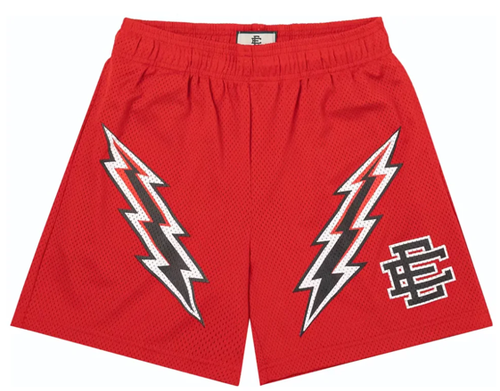 ERIC EMANUEL RED LIGHTNING BOLT SHORTS