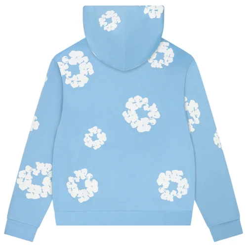 DENIM TEARS POWDER BLUE COTTON WREATH HOODIE