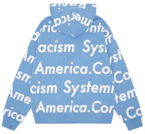DENIM TEARS BLUE RACISM CONTROLS AMERICA ZIP