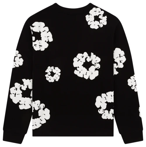 DENIM TEARS BLACK COTTON WREATH L/S