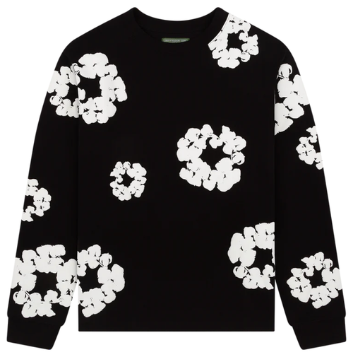 DENIM TEARS BLACK COTTON WREATH L/S