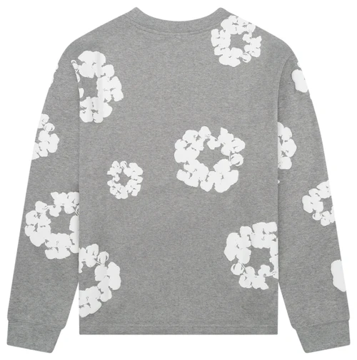 DENIM TEARS GREY COTTON WREATH L/S