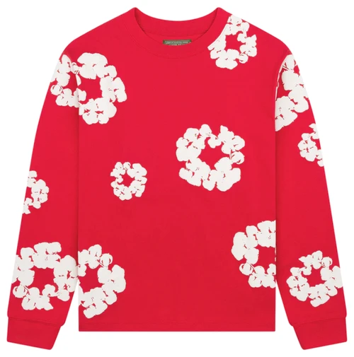 DENIM TEARS RED COTTON WREATH L/S