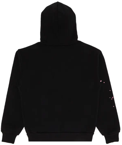 SP5DER BLACK ANGEL NUMBER HOODIE