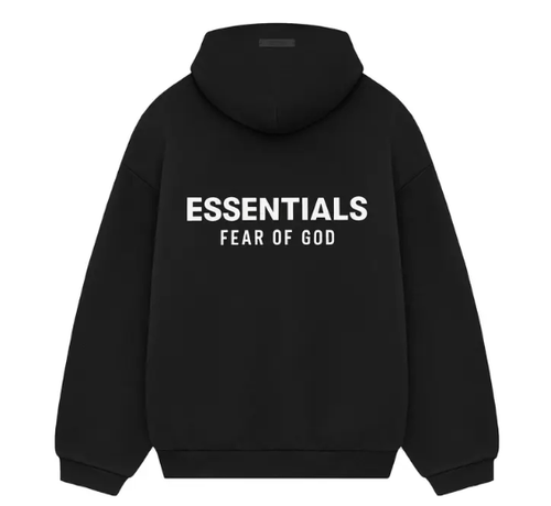ESSENTIALS BLACK/WHITE FLEECE HOODIE