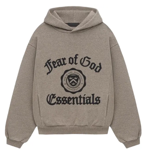 ESSENTIALS HEATHER GREY HEAVY FLEECE HOODIE