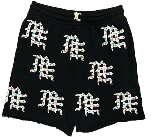 MIXED EMOTION BLACK 'ME' LOGO SHORTS