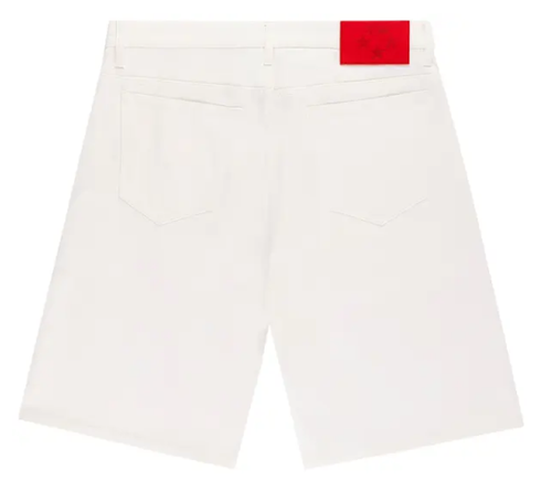 SP5DER WHITE V3 LOGO DENIM SHORTS