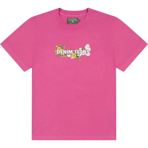DENIM TEARS PINK FLORAL LOGO TEE
