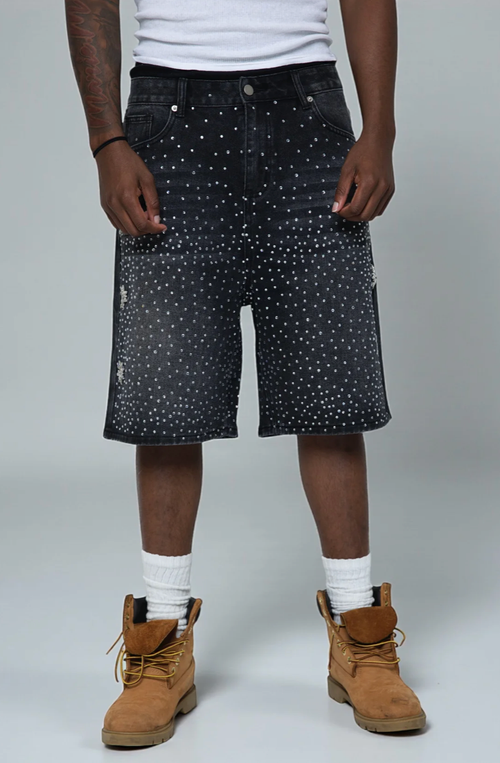 FRATERNAL WASHED BLACK ASTRO JORTS