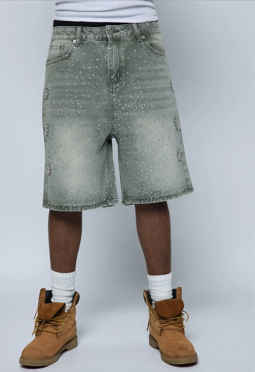 FRATERNAL WASHED OLIVE ASTRO JORTS