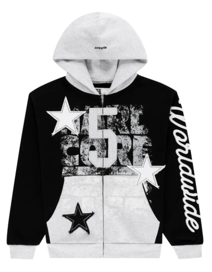 SP5DER BLACK TRIPLE 5 STITCH ZIP