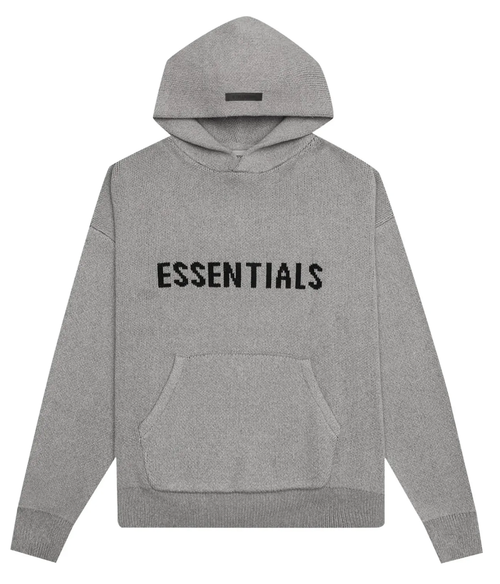 ESSENTIALS DARK HEATHER KNITTED SWEATER