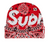 SUPREME RED BANDANA BIG LOGO BEANIE