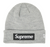 SUPREME X NEW ERA HEATHER GREY BOX LOGO BEANIE