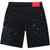 SP5DER HEAVY WEB BLACK DENIM SHORTS
