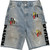 DAVEN HOMME HYBRID DENIM LEATHER SHORTS